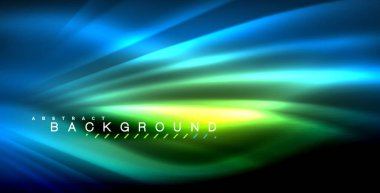 Neon parlayan dalga, sihirli enerji ve ışık arka plan