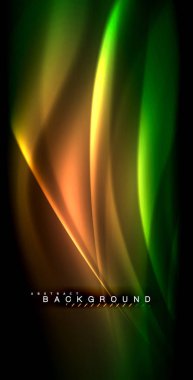 Neon parlayan dalga, sihirli enerji ve ışık arka plan