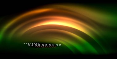 Neon parlayan dalga, sihirli enerji ve ışık arka plan