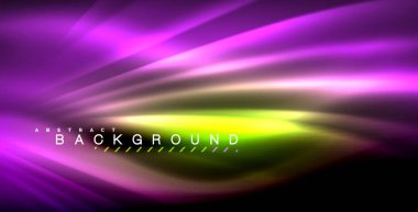 Neon parlayan dalga, sihirli enerji ve ışık arka plan