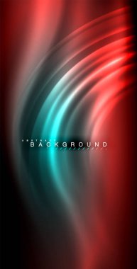 Neon parlayan dalga, sihirli enerji ve ışık arka plan