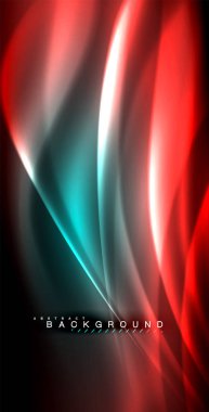 Neon parlayan dalga, sihirli enerji ve ışık arka plan