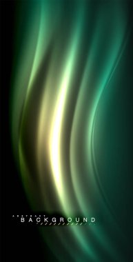 Neon parlayan dalga, sihirli enerji ve ışık arka plan