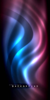 Neon parlayan dalga, sihirli enerji ve ışık arka plan