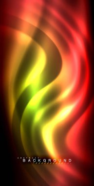 Neon parlayan dalga, sihirli enerji ve ışık arka plan