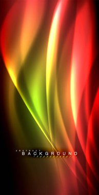 Neon parlayan dalga, sihirli enerji ve ışık arka plan