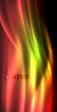 Neon parlayan dalga, sihirli enerji ve ışık arka plan