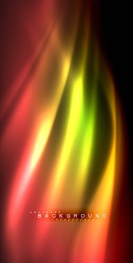 Neon parlayan dalga, sihirli enerji ve ışık arka plan