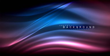 Neon parlayan dalga, sihirli enerji ve ışık arka plan