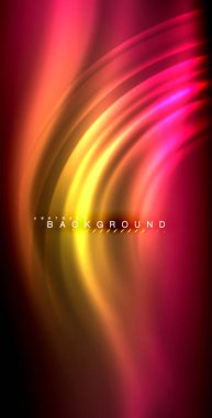 Neon parlayan dalga, sihirli enerji ve ışık arka plan