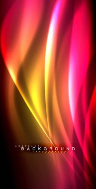 Neon parlayan dalga, sihirli enerji ve ışık arka plan