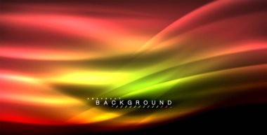 Neon parlayan dalga, sihirli enerji ve ışık arka plan