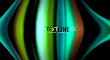 Dalga satırları sıvı gökkuşağı tarzı renk çizgili siyah arka plan üzerine soyut. Sunum, app duvar kağıdı, başlık sayfası veya poster için sanatsal illüstrasyon