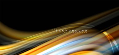 Siyah arka plan üzerinde renkli dalga satırları