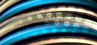 Siyah arka plan üzerinde renkli dalga satırları