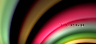 Siyah arka plan üzerinde renkli dalga satırları