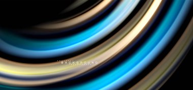 Siyah arka plan üzerinde renkli dalga satırları