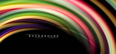 Siyah arka plan üzerinde renkli dalga satırları