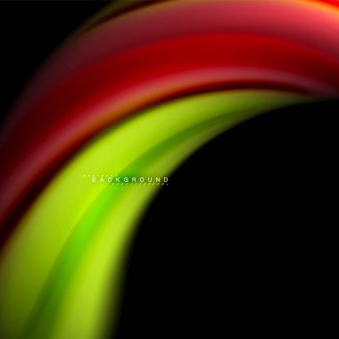 Sıvı karıştırma renkler dalga arka plan tasarlamak vektör. Renkli örgü dalgalar