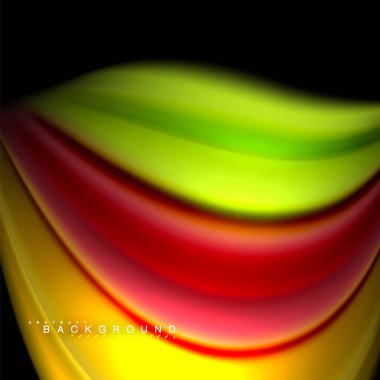 Sıvı karıştırma renkler dalga arka plan tasarlamak vektör. Renkli örgü dalgalar