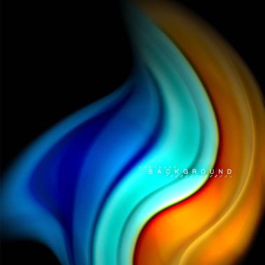 Sıvı karıştırma renkler dalga arka plan tasarlamak vektör. Renkli örgü dalgalar