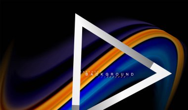 Gökkuşağı sıvı geometrik şekil dalga ve metalik renkler. Sunum, app duvar kağıdı, başlık sayfası veya poster için sanatsal illüstrasyon