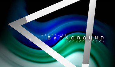 Gökkuşağı sıvı geometrik şekil dalga ve metalik renkler