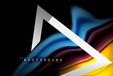 Gökkuşağı sıvı geometrik şekil dalga ve metalik renkler