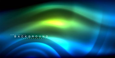 Neon parlayan dalga, sihirli enerji ve ışık arka plan