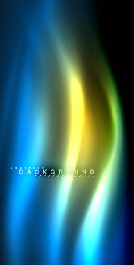 Neon parlayan dalga, sihirli enerji ve ışık arka plan