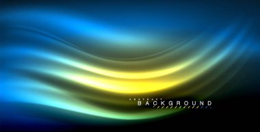 Neon parlayan dalga, sihirli enerji ve ışık arka plan