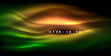 Neon parlayan dalga, sihirli enerji ve ışık arka plan