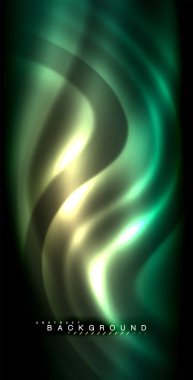 Neon parlayan dalga, sihirli enerji ve ışık arka plan