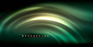 Neon parlayan dalga, sihirli enerji ve ışık arka plan