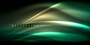 Neon parlayan dalga, sihirli enerji ve ışık arka plan