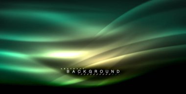 Neon parlayan dalga, sihirli enerji ve ışık arka plan