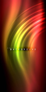 Neon parlayan dalga, sihirli enerji ve ışık arka plan