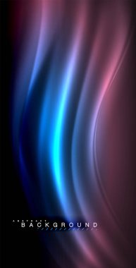 Neon parlayan dalga, sihirli enerji ve ışık arka plan