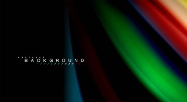 Dalga satırları sıvı gökkuşağı tarzı renk çizgili siyah arka plan üzerine soyut. Sunum, app duvar kağıdı, başlık sayfası veya poster için sanatsal illüstrasyon