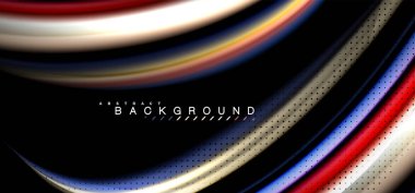 Siyah arka plan üzerinde renkli dalga satırları