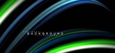 Siyah arka plan üzerinde renkli dalga satırları