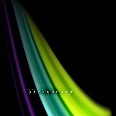 Sıvı karıştırma renkler dalga arka plan tasarlamak vektör. Renkli örgü dalgalar