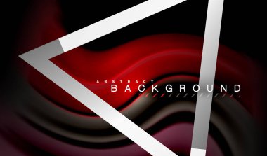 Gökkuşağı sıvı geometrik şekil dalga ve metalik renkler