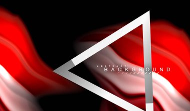 Gökkuşağı sıvı geometrik şekil dalga ve metalik renkler