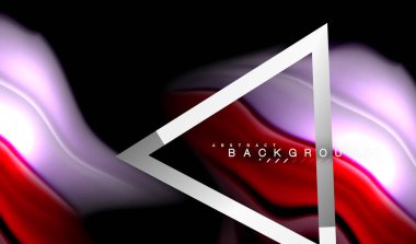 Gökkuşağı sıvı geometrik şekil dalga ve metalik renkler