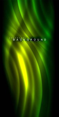 Neon parlayan dalga, sihirli enerji ve ışık arka plan