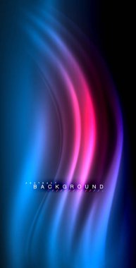 Neon parlayan dalga, sihirli enerji ve ışık arka plan