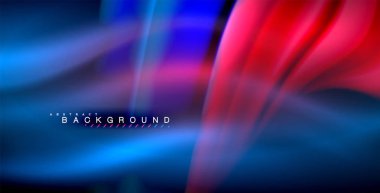 Neon parlayan dalga, sihirli enerji ve ışık arka plan. Vektör çizim