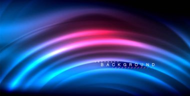 Neon parlayan dalga, sihirli enerji ve ışık arka plan