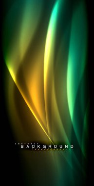 Neon parlayan dalga, sihirli enerji ve ışık arka plan